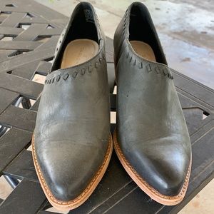 Navy Leather Boots (C.A.S.L.O.N) size 8.